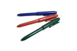 Kugelschreiber J800 mit Clip, detektierbar, einziehbare Mine, Schriftfarbe blau