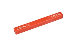 Teststab für Stahl, FE 20,0mm Ø 50mm, Acryl, klar/rot