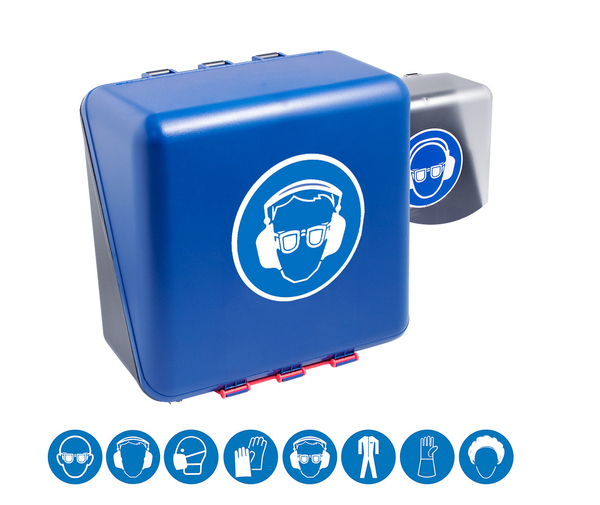 SecuBox Midi, blau 236x225x125mm, "Augen- und Gehörschutz"