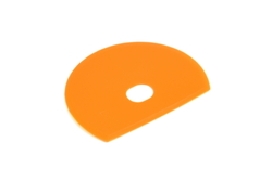 Schaber flexibel, orange 160x125x1,65mm mit Loch, PP
