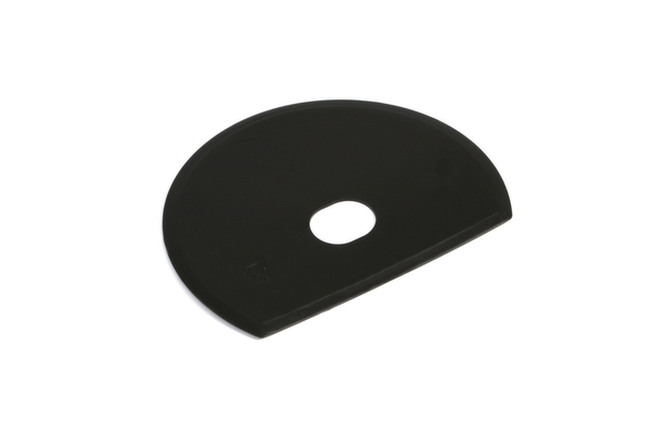 Schaber flexibel, schwarz 160x125x1,65mm mit Loch, PP