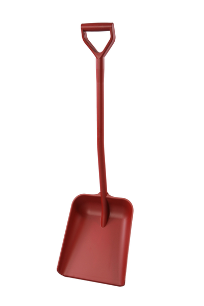 Schaufel ergono. einteilig, dunkelrot  Metall nachweisbar, 330x380x1120 mm
