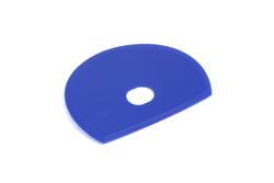 Schaber flexibel, blau 160x125x1,65mm mit Loch, PP