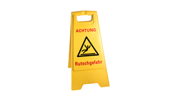 Warnschild mit Aufdruck "Achtung Rutschgefahr"