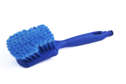 Stielbürste mit Wasserdurchlauf, blau PBT geschl. 0,30 mm, BH 40 mm, weich
