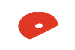 Schaber flexibel, rot 160x125x1,65mm mit Loch, PP